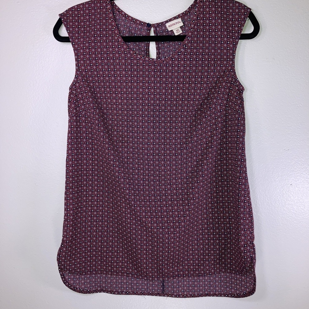 Merona Women's XS Dressy Tank Multicolor Geometric